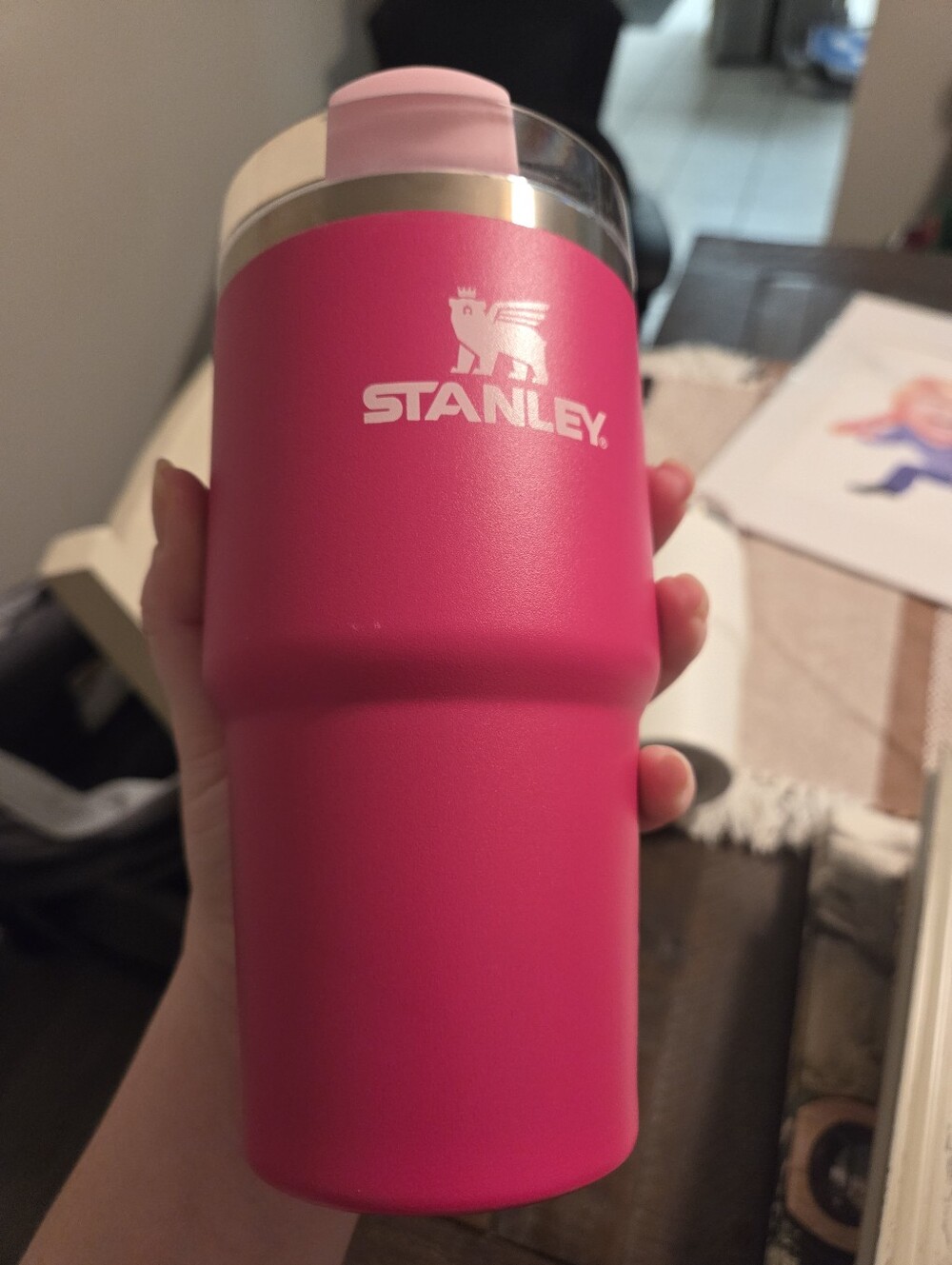 Rare Stanley Hot Pink & White Double Tumbler Set 20 Oz Cute Mommy And Me - Picture 6 of 8